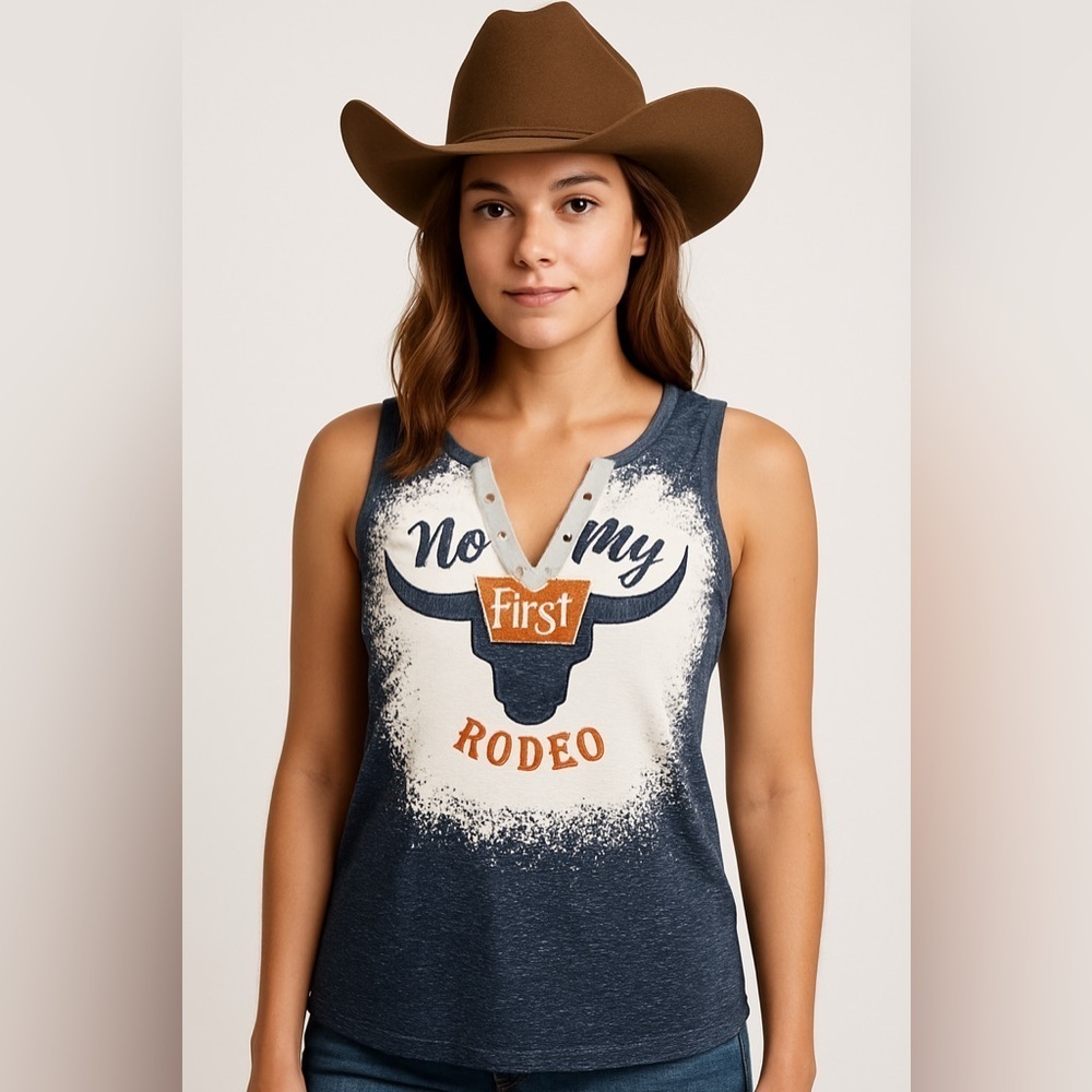 Gray‎ Rodeo Graphic Tank Top - Picture 2 of 8